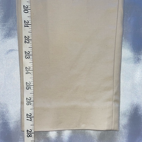 Vince Camuto Cream Khaki Straight Leg Pants Side Zip Stretch Cotton Ankle Length - Picture 3 of 11